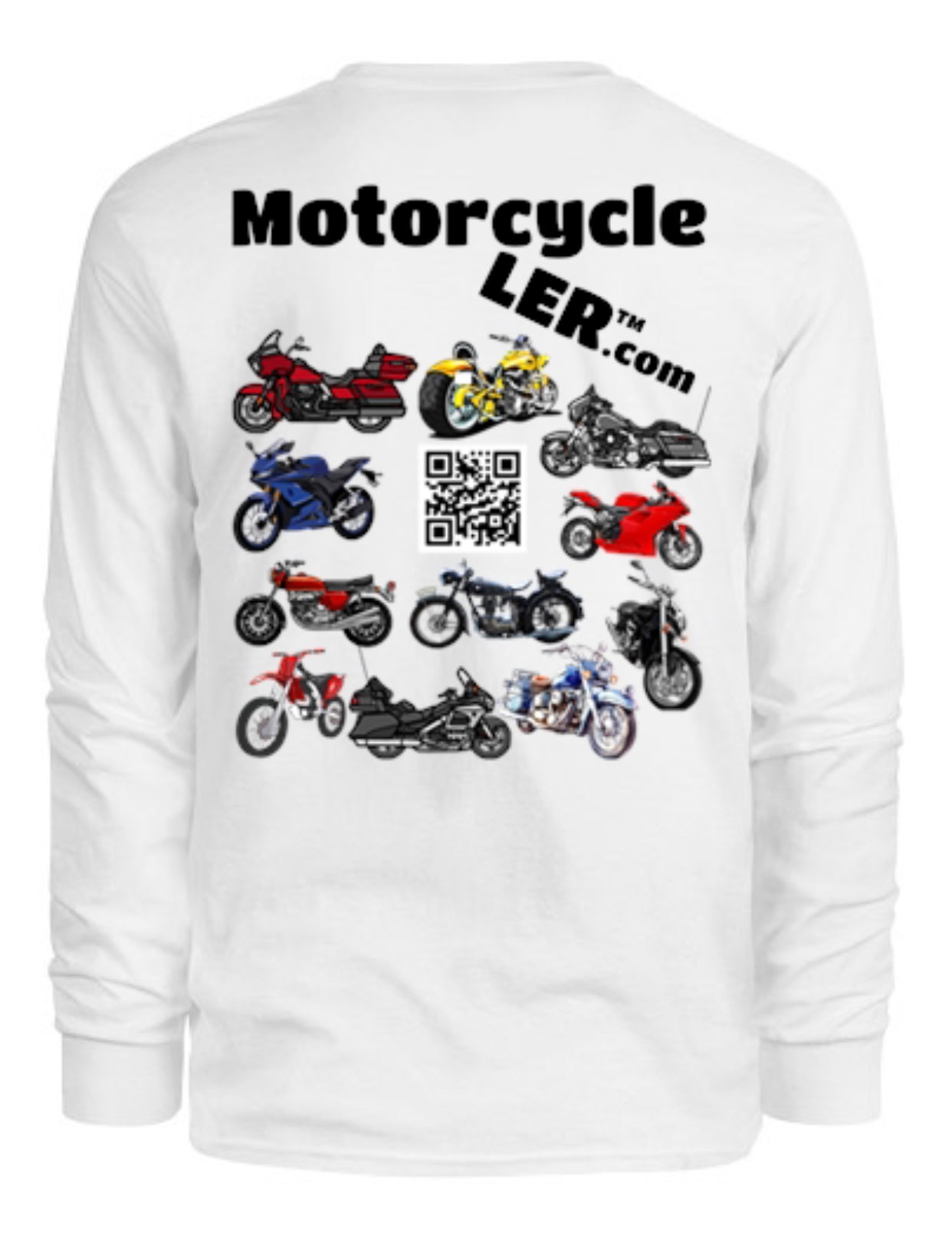 Motorcycleler LONG SLEEVE T-SHIRT (Available in Black or White) - Motorcycleler.com