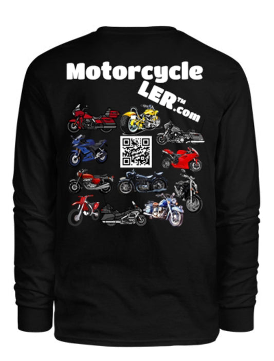 Motorcycleler LONG SLEEVE T-SHIRT (Available in Black or White) - Motorcycleler.com