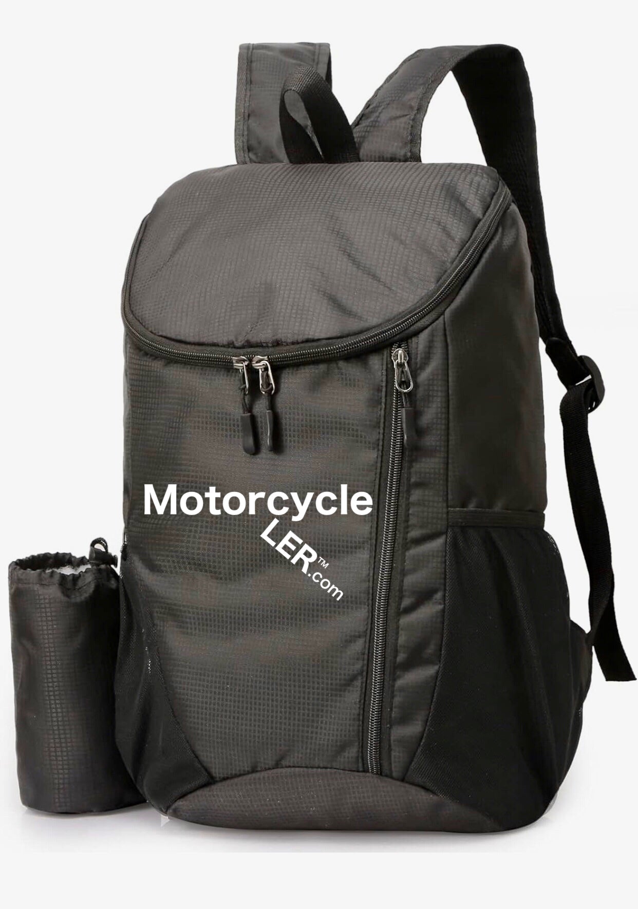 Motorcycleler Waterproof BackPack-Folds to 6.5" stowable pouch on motorcycle (BLACK ONLY) - Motorcycleler.com