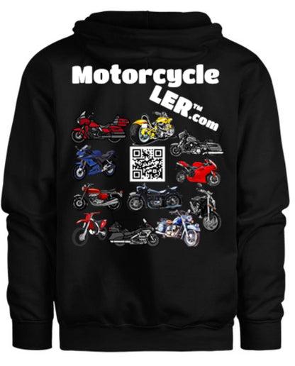 Motorcycleler ZIP-HOODIE (Available in Black or White) - Motorcycleler.com